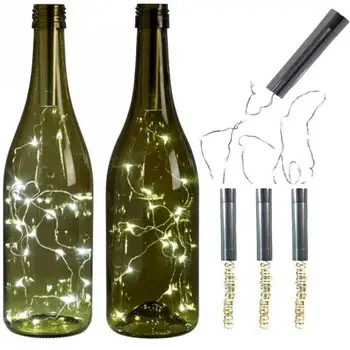 

LED Wine Bottle Copper Wire String Light Home Bistro Wine Bottle Starry Bar Party Valentines Wedding Decor Lamp Battery Powered