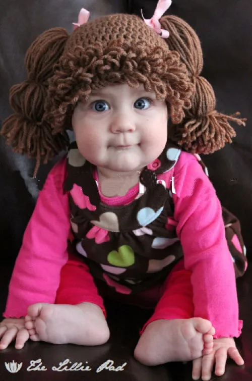 Ребенка парик шляпу крючком куклу Вдохновленный Hat капусты парик/шляпу. крючком капусты Hat. размеры nb-8years