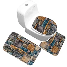 Zeegle 3D Камень Память Пенный ванный коврик набор нескользящий туалет ванна коврики ванная комната туалет ковер домашний Декор коврик для душа