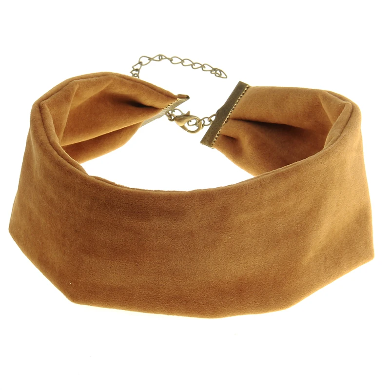 7 Colors Fashion Punk  Wide Plain Velvet Collar Choker Necklace Women Multicolor Gothic Basic Black Rope Necklaces Jewelry 5cm