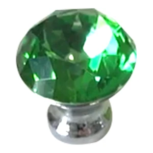 Уке Хрустальные стеклянные ручки 30 мм кристалл алмаза ящик, ручки шкафа и ручки для мебели - Цвет: Crystal Green