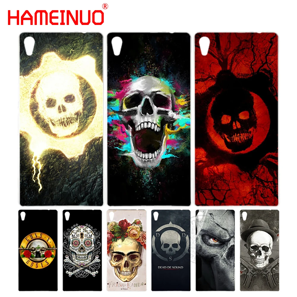

HAMEINUO Dead De Sound Skull Cover phone Case for sony xperia C6 XA1 XA ULTRA XP L1 X compact XR/XZ/XZS PREMIUM