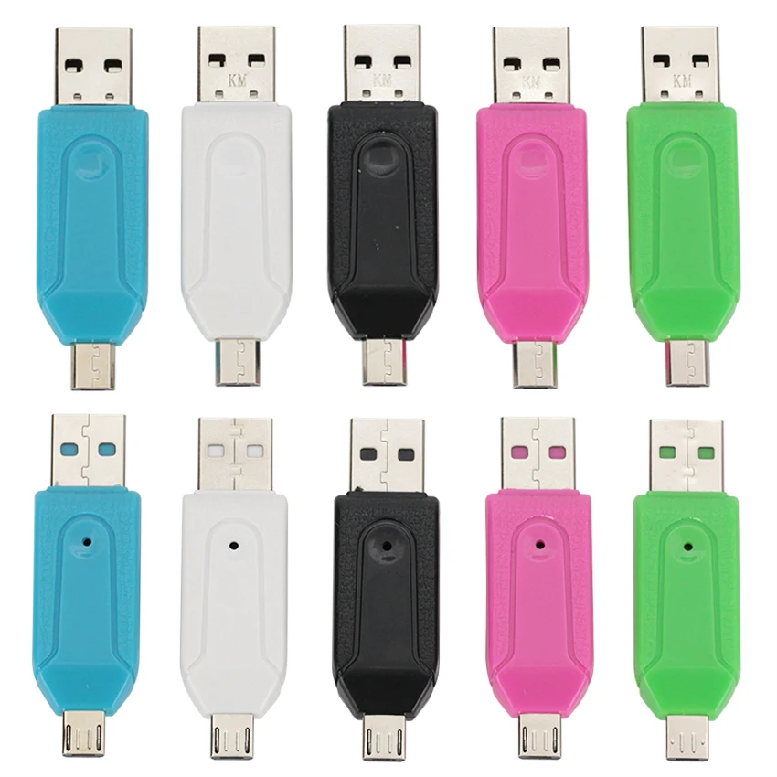 Популярный универсальный адаптер 2 в 1 USB 0 OTG для чтения карт памяти Micro устройство
