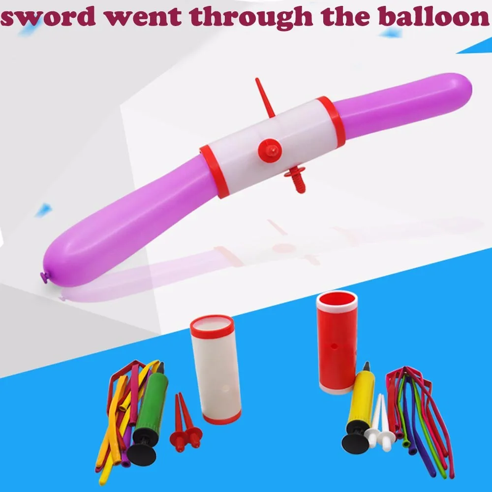Обучающие игрушки, От 8 до 13 лет, меч через воздушный шар, крупным планом, магические трюки, креативная пародия, забавная игрушка, Фантастика и фантастика, L1023