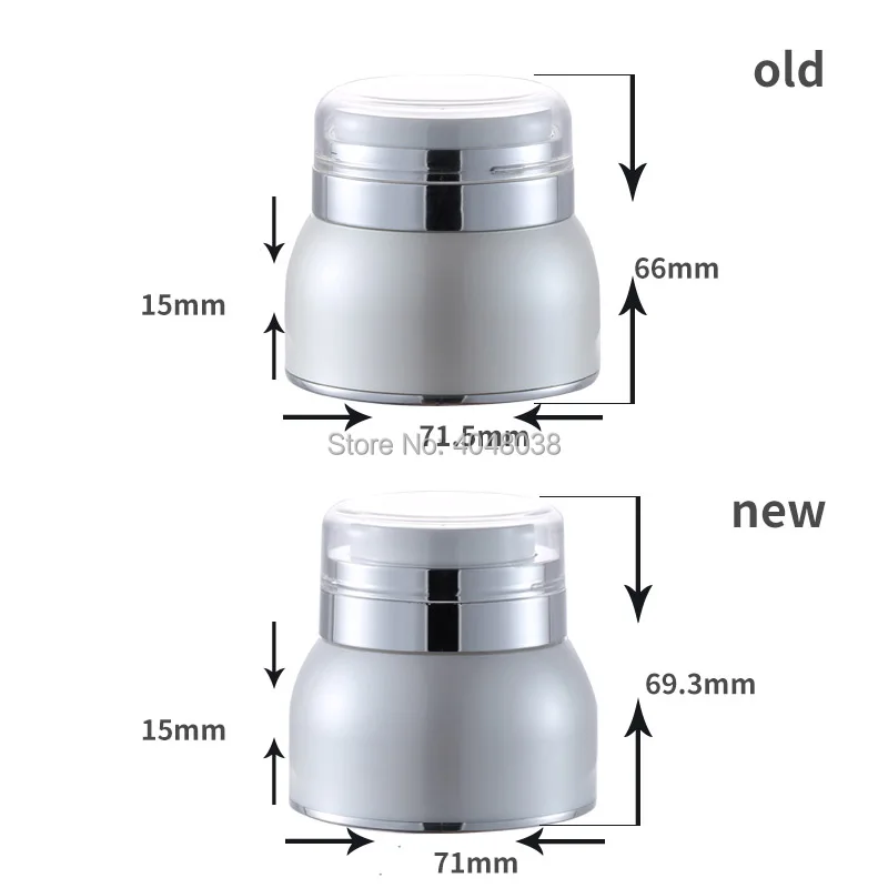 Facial Cream Jar 30G 50G Empty Vacuum Flask Thickened Transparent Cap Press Pump Rotate Bottle Cosmetic Container Eyecream Jar (4)