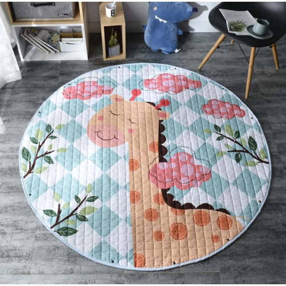 150cm Baby Soft Play Mat Game Blanket Pad Kids Play Carpet Climb Mat Crawling Mat Sundries Pouch Toys Storage Bag 