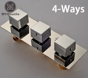 

Best Quality Brass Thermostatic Triple Mixer Valve Shower Faucet Cartridges Contra 3-4 Ways Chrome Finish