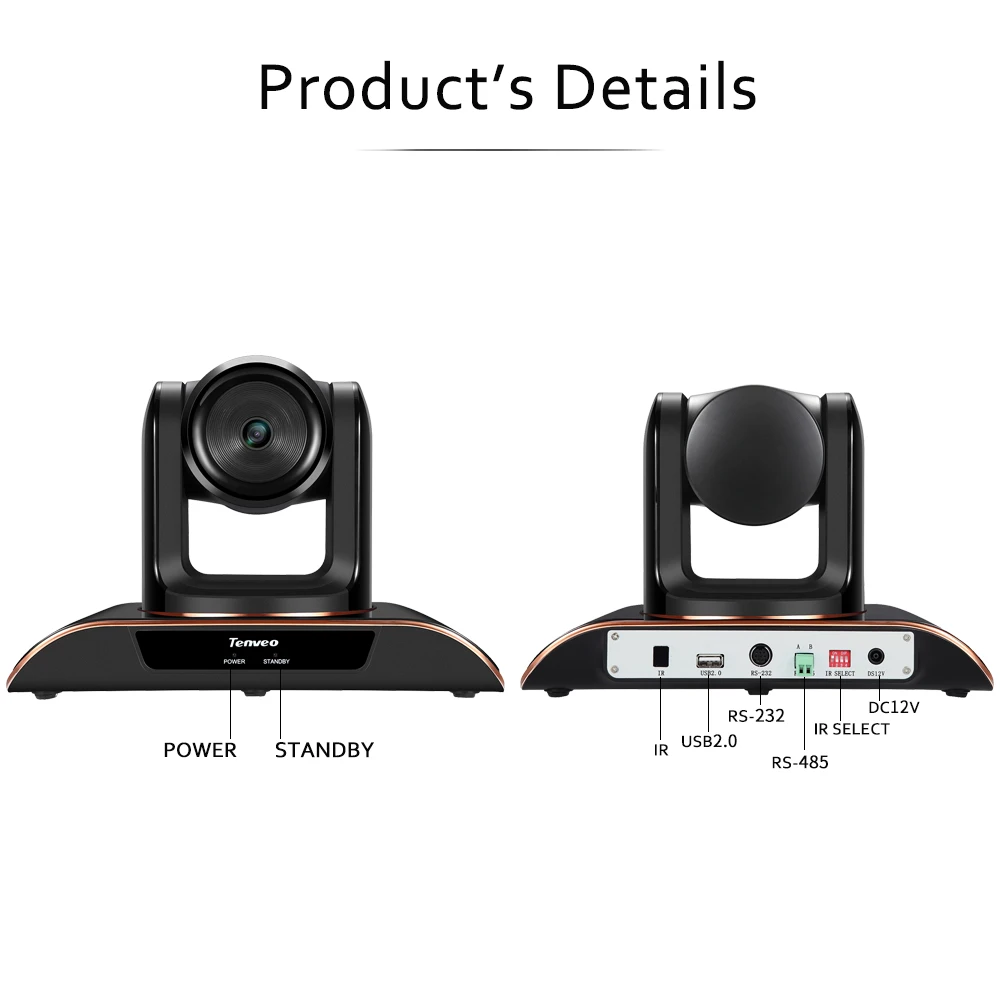 Tenveo VHD1080 Pro 8MP Full HD 1080P PTZ Camera USB Webcam Supports H.264 and Amazon Chime Pan Tilt