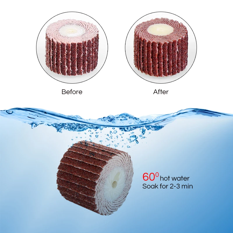Dophee 10Pcs 240 Grit 12mm Flap Wheel Grinding Heads 3mm Arbor for Dremel