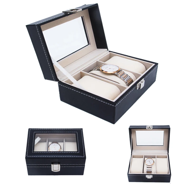 

2019 NEW 3 Grids Handmade Watch Box Clock Box Time Box Watch Case for Watch Holding