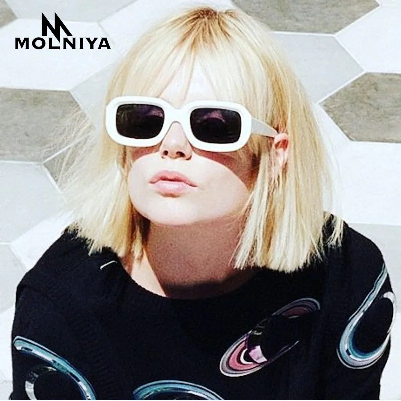 

MOLNIYA 2019 Purple Small Rectangle Sunglasses Women New Fashion Black White Pink Red Ladies Sun Glasses Men Brand UV400