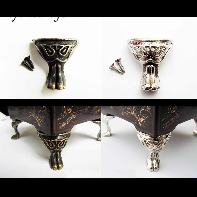 

Lychee Life Jewelry Chest Box Feet Leg Metal Antiquing Animal Face Wooden Boxes Furniture Leg Modern Home Room Decor