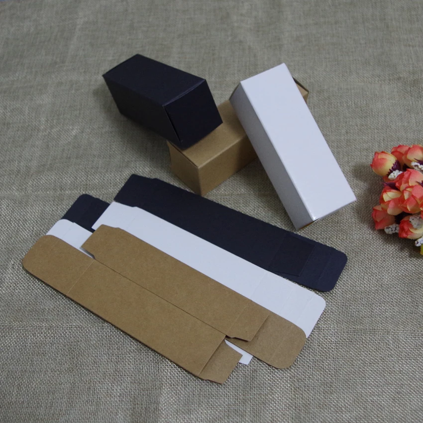 

2018 100pcs/lot 3.6x3.6x10.5cm Mini Size Kraft Paper Box Diy Lipstick Perfume Essential Oil Bottle Packaging Boxes Craft Pack