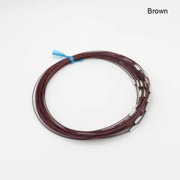 

High Quality Brown Steel Wire Cable Cord Rope Chain Choker Necklace 50pcs/lot 18inch Jewelry DIY Findings 17 Color to Choose