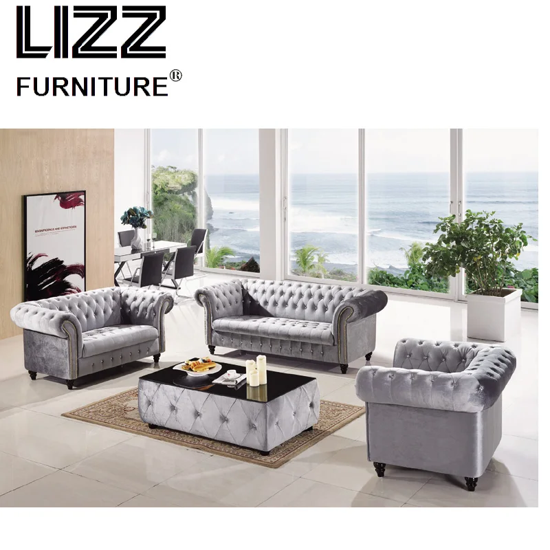 Single Chair Sofa Set Living Room Furniture Fabric Chesterfield Single Chair Sofa Set Living Room Furniture Fabric Chesterfield With Table