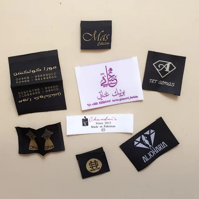 1000 Pieces Customized Clothing Tags Washable Garment Labels Custom 1000 Pieces Customized Clothing Tags Washable Garment Labels Custom Woven For Brand Name Logo