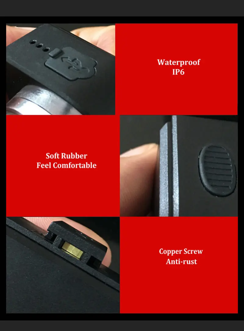 XC USHIO Bicycle Taillight New LED USB Rechargeable Safety Warning Lamp Waterproof Road MTB Bike Saddle Rear Smart Light 4 Mode  (11)