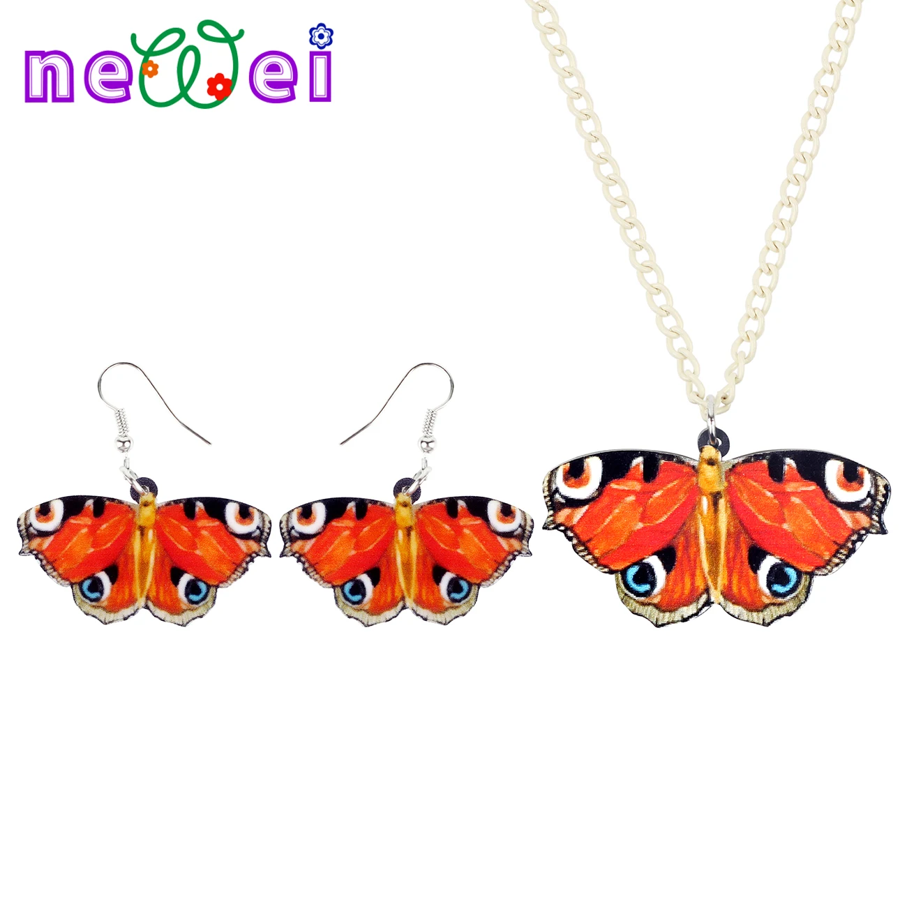 NEWEI акриловые Junonia альмана бабочка насекомых Ювелирные наборы серьги Висячие