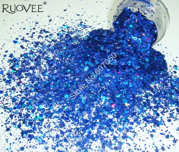 

Holographic Laser Glitter Mixed Royal Blue Color Hexagon Paillette Spangle Powder Shape for Nail Art Glitter Craft Decoration