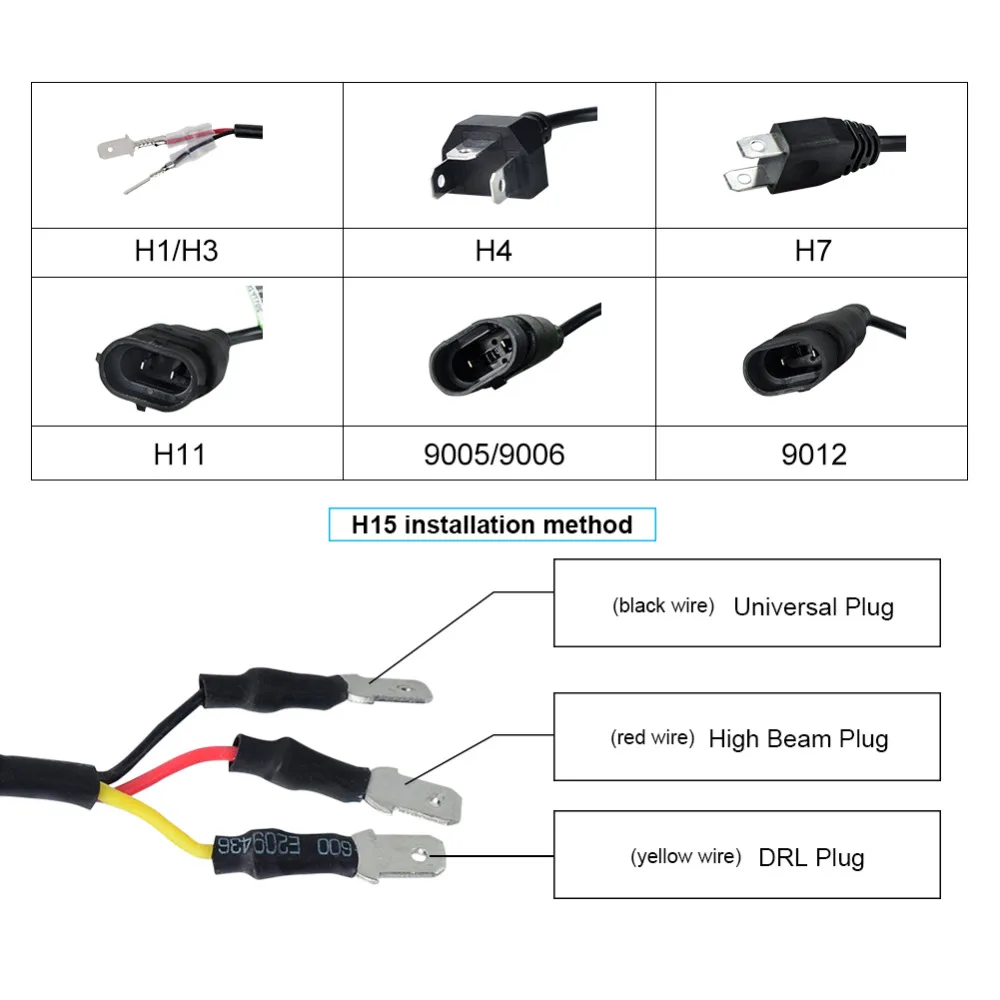 2 шт. светодиодный автомобильный фонарь H4 H7 H11 H1 H3 9005/HB3 9006/HB4 12 В 24 для Ford Focus Fiesta Ranger