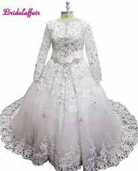 Роскошное кружевное бальное платье свадебное платье с открытыми плечами принцесса Арабский мусульманский Арабская невеста свадебное