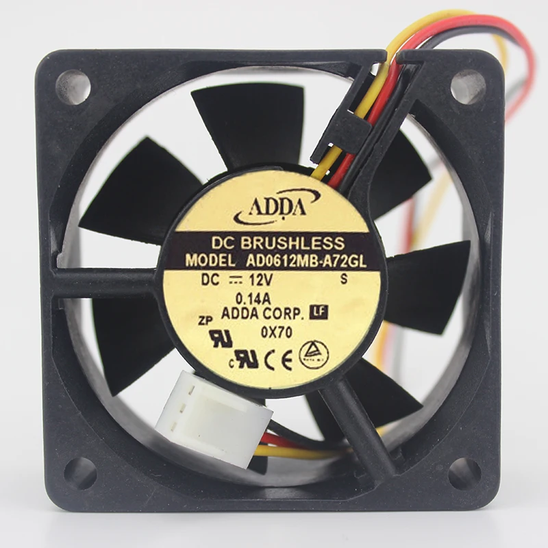 

ADDA AD0612MB-A72GL DC 12V 0.14A 6025 6CM 60mm 3 line computer cpu case blower cooling cooler fan