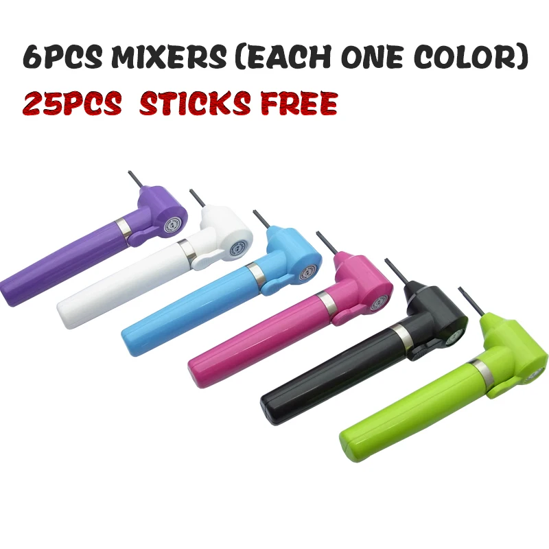 

Pro 6PCS Electric Tattoo Pigment Ink Mixer With 25 Sticks Free Machine Tool Supply Art Tattoo Accessories
