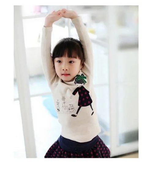 Мягкая цельная футболка для мальчика футболки для маленьких девочек с длинным рукавом в конфетных цветах детская футболка хлопок футболки для мальчиков с круглым воротом - Цвет: T7736white