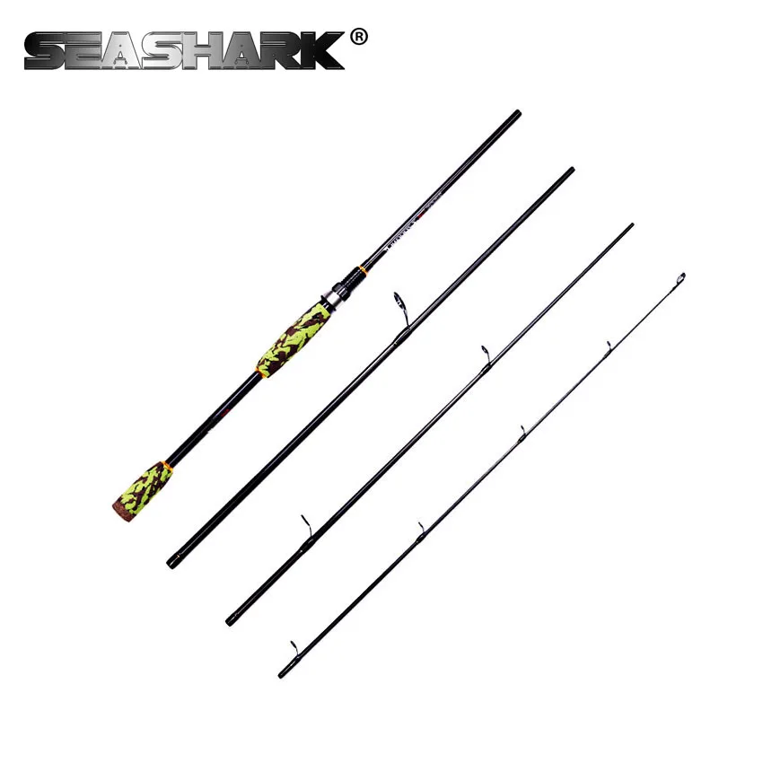 

SEASHARK Fishing Rod Spinning Rod 4 Sections Carbon 2.1m 2.4m Lure Weight 7-15g M Powet Feeder Rod Fishing Vara de pesca