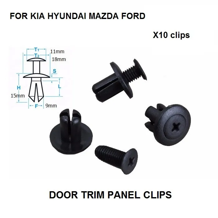 DOOR TRIM PANEL CLIPS FOR KIA / FOR HYUNDAI / FOR MAZDA / FOR FORD x10