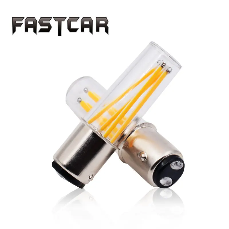 2X S25 P21/5W 1157 BAY15D Led Cob Glass Auto Car Led Filament Brake