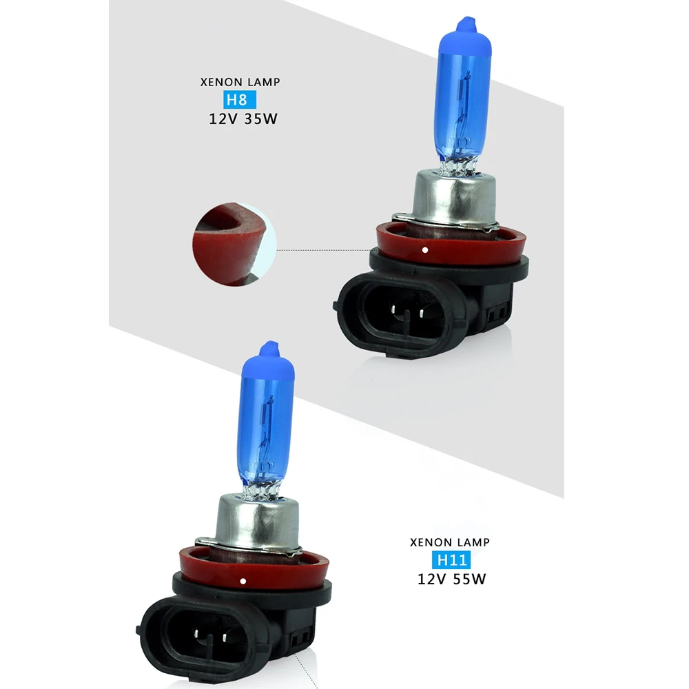 2 x H11 5000 K, 55 Вт, супер белый, HOD, альтернатива галогенным лампам на CrystalVision Ultra обновления лампы для передних фар