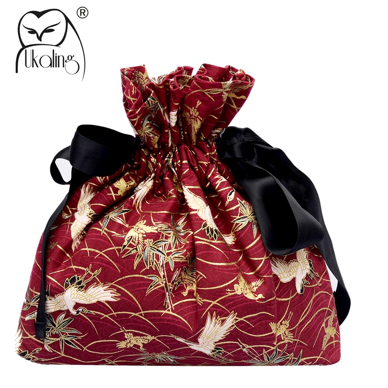 

UKQLING Cross Body Bags Cotton Packing Drawstring Bag For Women Cosmetic Make Up Storage Pouch Clutch Coin Purse Bags for Phone