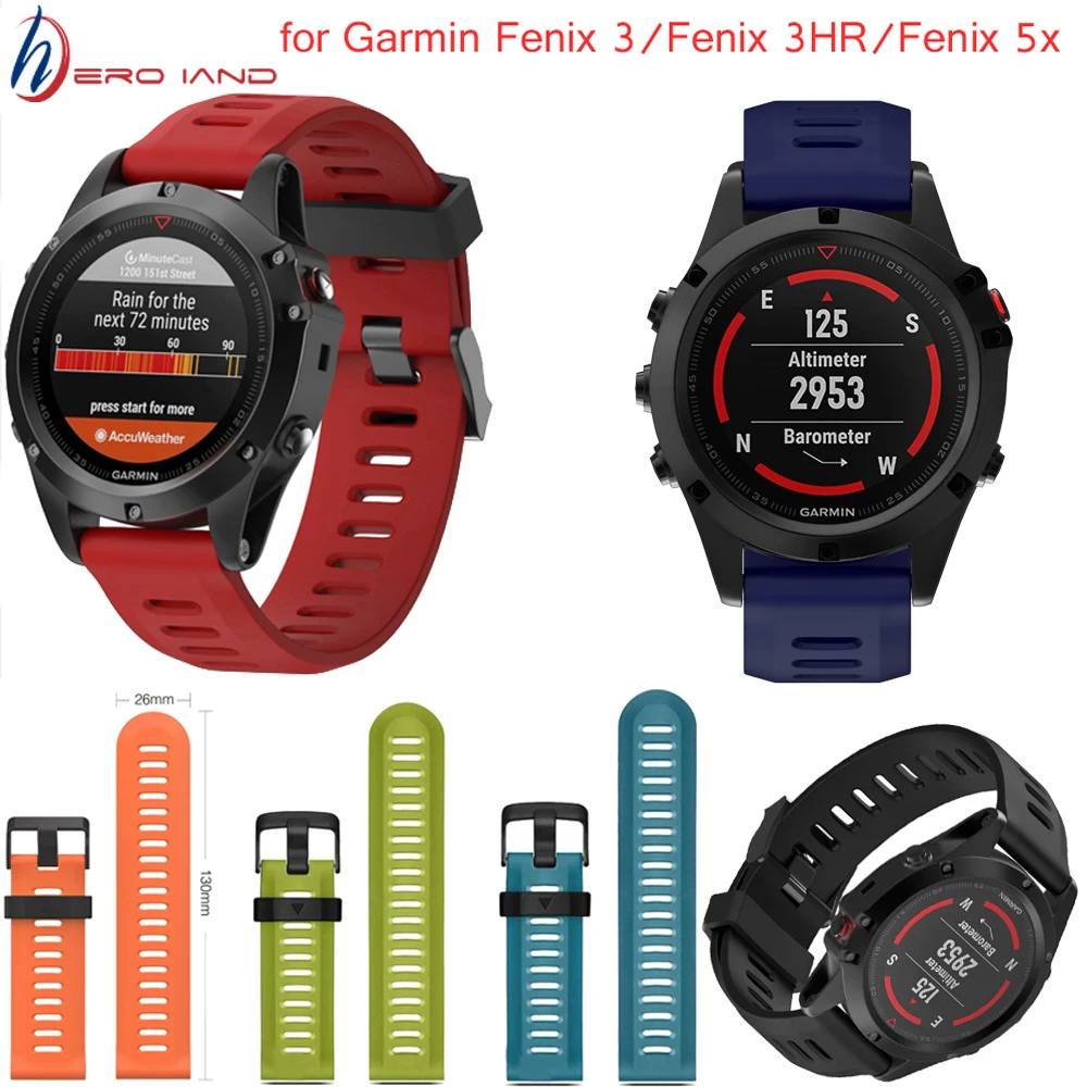 

12 Styles Excellent Quality Watchband For Garmin Fenix 3 Soft Silicone Bracelet Strap Replacement Watch Band Wristband With Tool