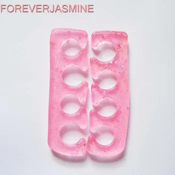 

Free Shipping 100pairs Glitter Silica Gel Finger Toe Separator Flexible Jelly Manicure Nail Tool Silicone Gel Pedicure Stretcher