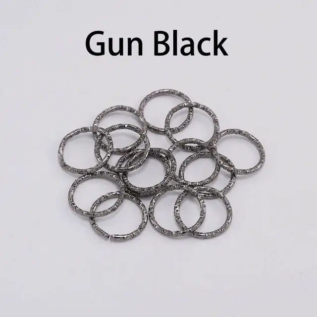 50-100pcs 8-20mm Round Jump Rings Twisted Open Split Rings jump rings Connector For Jewelry Makings Findings Supplies DIY Gun Black