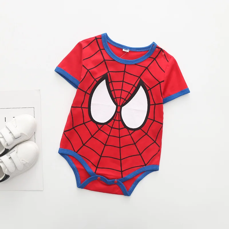 Летняя одежда для новорожденных девочек, Комбинезоны для маленьких мальчиков с рисунком Человека-паука, Супермена, детские комбинезоны унисекс, одежда с животными - Цвет: B