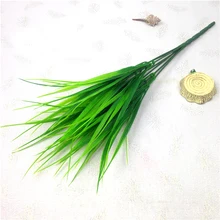 Simulation Plant 7 Fork Spring Grass Fake Grass Bonsai Artificial Green Grass Plastic Plant Garden Decor Home Office Decoration