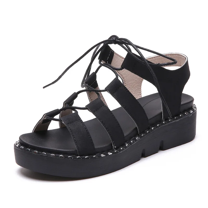 

Woman Gladiator Sandals Flcok Platform Shoes Women Front & Rear Strap Fashion Sandals Ladies Casual Party Rome Elegant Comcise