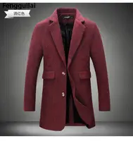 2018 новый длинный плащ для мужчин ветровка зимняя мода s пальто 40% шерсть качество толстый теплый мужской куртки 5xl