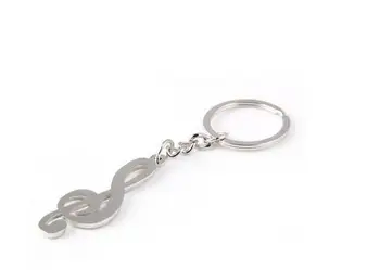 

100pcs/lot Silver Plated Musical Note Key chain Metal Music Symbol Key Ring Keychain valentine gift