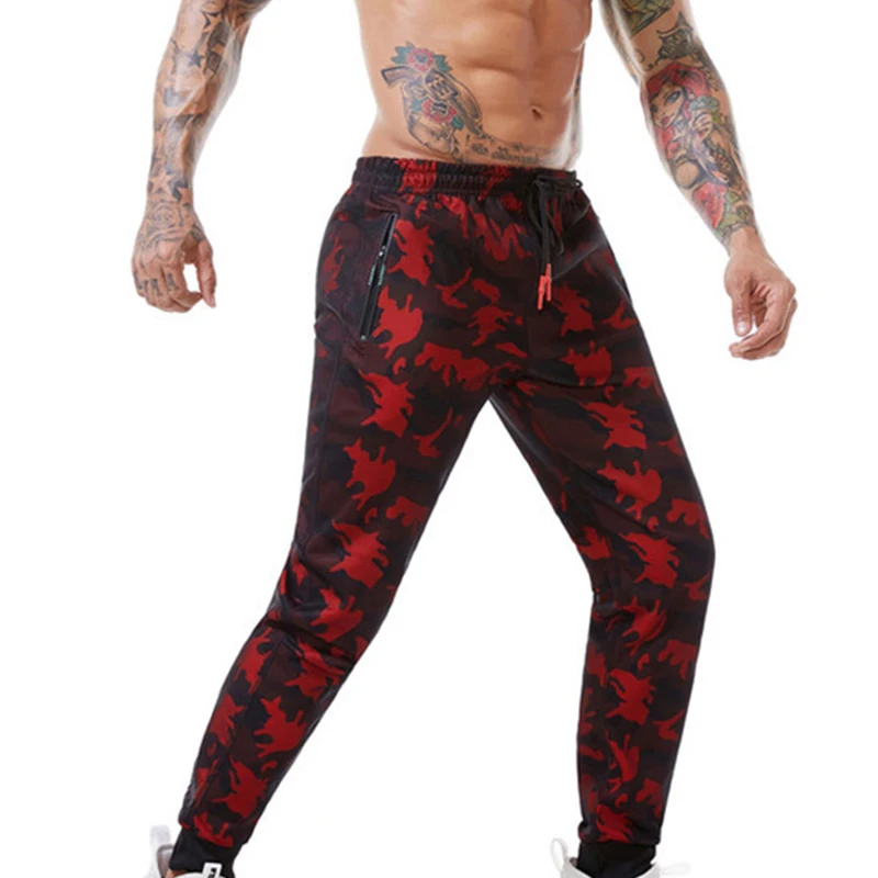 

Men Camouflage Running Pants Drawstring Body Building Jogging Pants Sports Pencil Pants Elastic Running Tights Trousers For Man