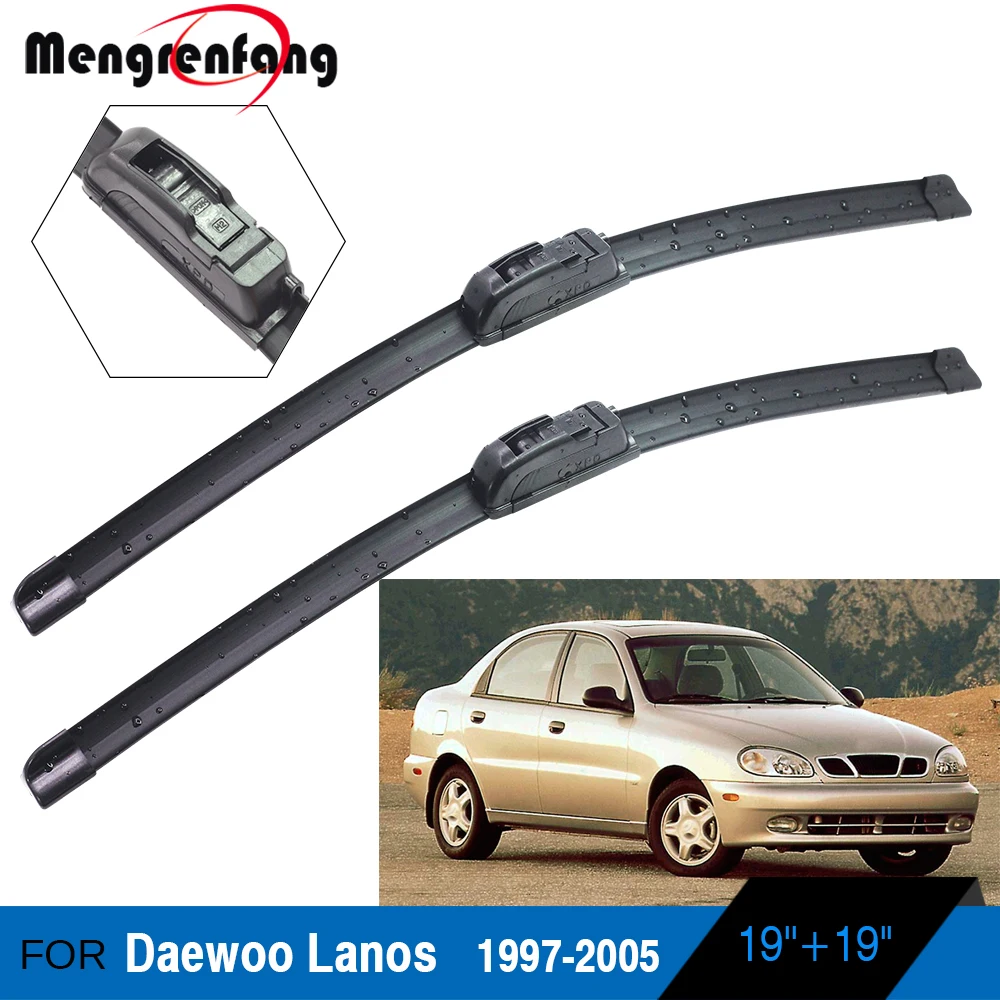 

For Daewoo Lanos 1997-2005 Car Wiper Blades Frameless Soft Rubber Front Windscreen Wiper 2 Pieces