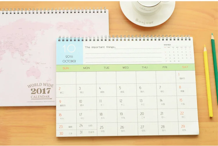 Южная Корея канцелярские SQ-ZMD TF293-294 Настольный Календарь Настольный Календарь Карта