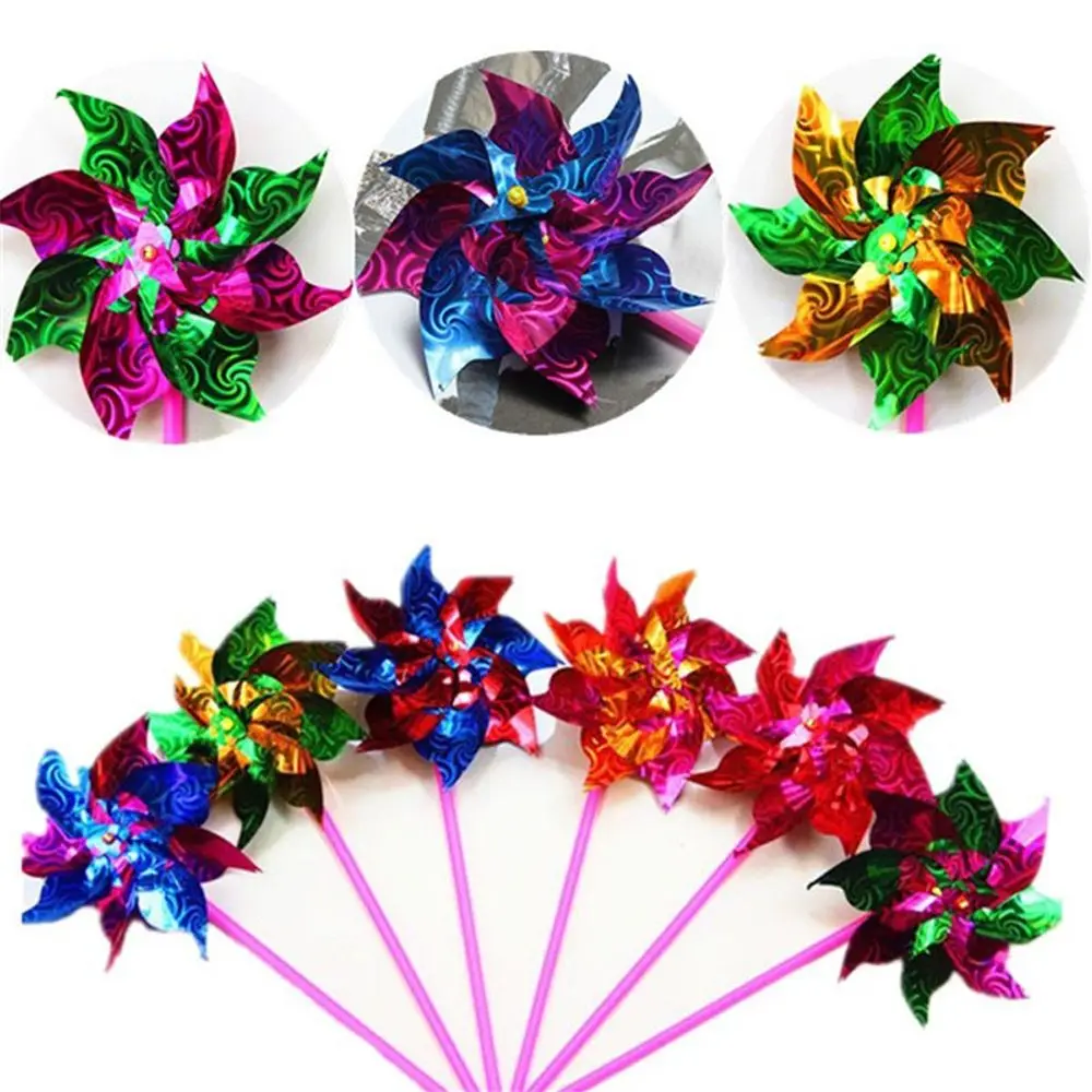 Wholesale 10pcs Packing Small Colorful Plastic Pinwheel Wind Spinner Windmill Garden Party Decoration Outdoor Toy