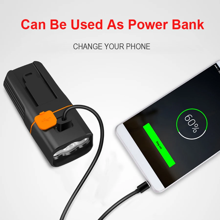 Flash Deal NEWBOLER 5200 mAh Bicycle Light Power Bank Bike Front Light USB Rechargeable Lamp Cycling Waterproof Flashlight Bike Accessory 1