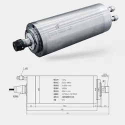 80 мм Диаметр 220 V/380 V 1.5kw 8A 24000 об/мин ER16 главный вал граверного станка двигатель 4 с учетом высокой скорости вращения шпинделя