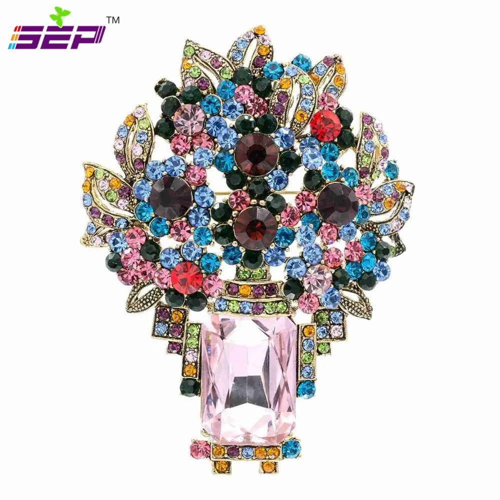 Wholesale Bride Brooches Rhinestone Crystal Broach Pins Wedding Bouquet