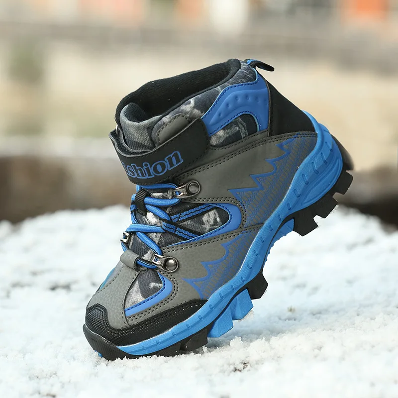 

Kids shoes 2017 Winter's outdoor mountain climbing cotton shoes and girls and boy's snow shoes 31-38