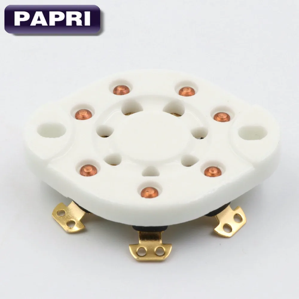 PAPRI 10 шт. керамические 7Pin Позолоченные трубки гнездо шасси крепление аудио HIFI DIY для FU-25 1625 6A6 826 832 и т. д. вакуумные трубки